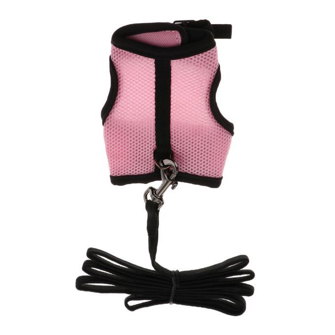 Adjustable Ferret Harness/Baby Rabbit/Squirrel/Hamster Rat Pink L