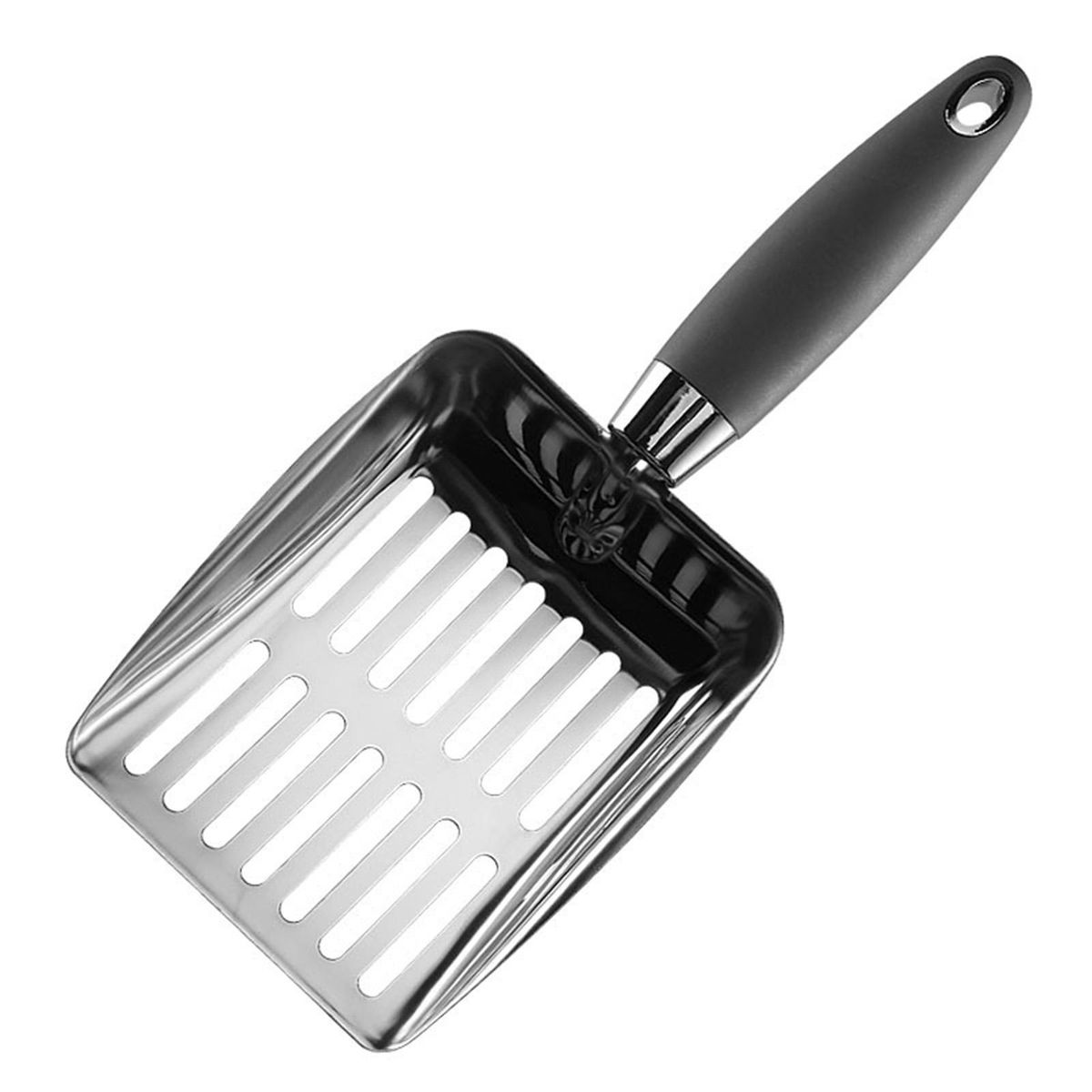 Cat Litter Shovel Stainless Steel Cat Sand Scoop Cleaning Product Grey