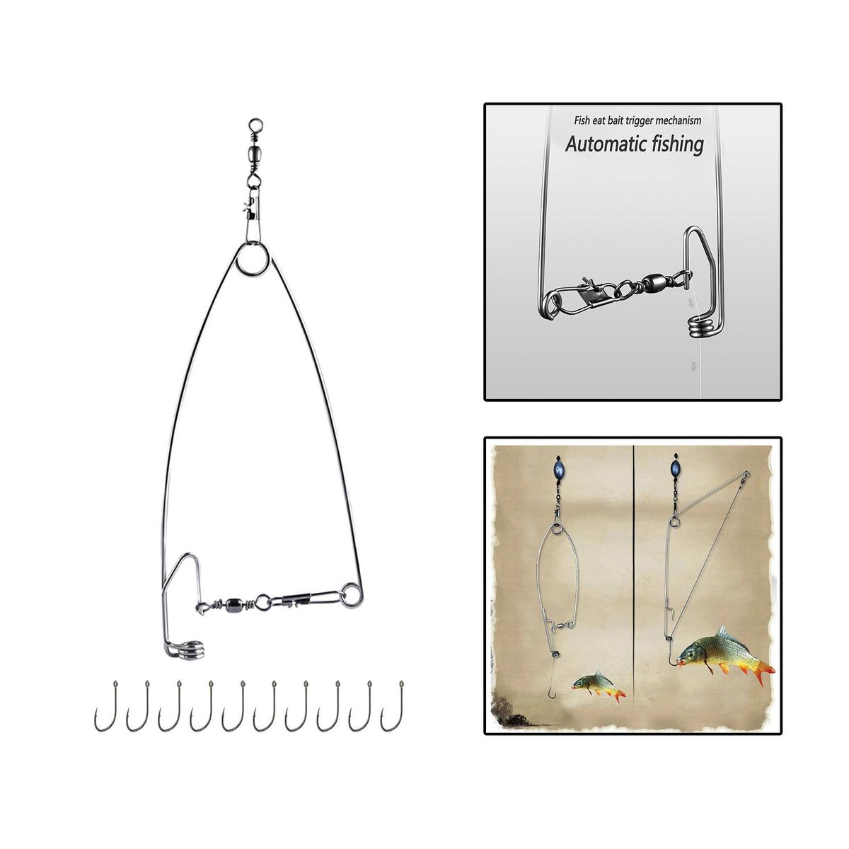 Automatic Fishing Hook Spring Fishhook For Trapping Rivers