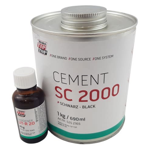 Rema Tip Top Black Vulcanizing Cement Sc 2000 1kg With Ut-r 20 Hardener