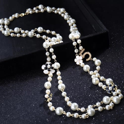 Flowers Double Chain Necklace