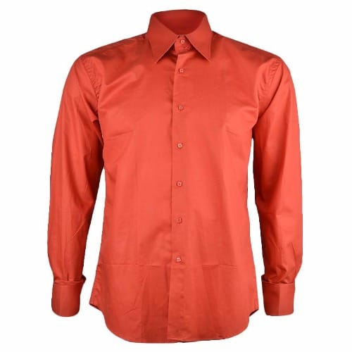 Trendy Men's Orange Longsleeve Formal Shirt