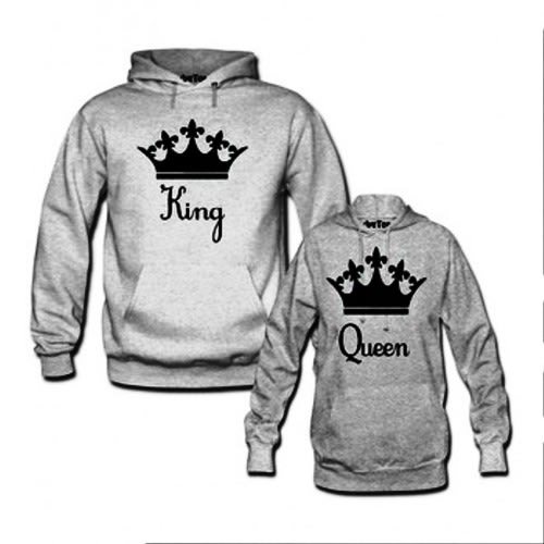 King & Queen Printed Hoodies