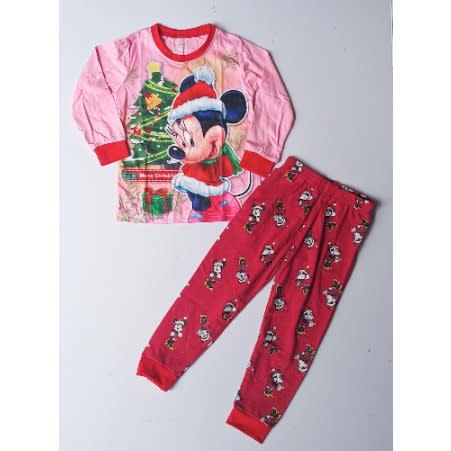 Minnie Mouse Christmas Theme Girls Pyjamas Set