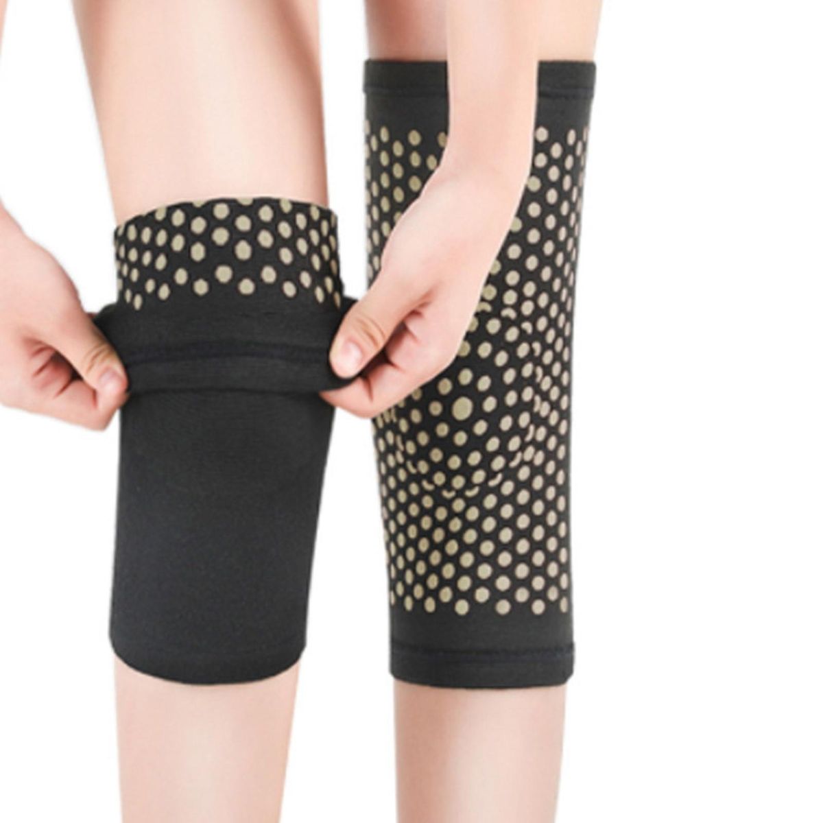 1 Pair Wormwood Knee Pads Wormwood Thermal Knee WInter Warming Accessories Black