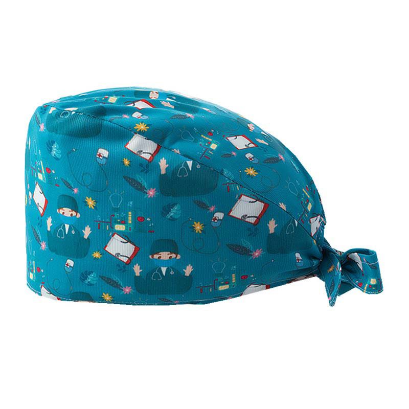 Cartoon Pattern Medical Scrub Hat Hospital Doctor Work Caps Health Worker Scrub-Type 22