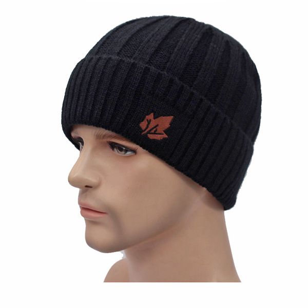 Beanies Men Winter Knitted Hat Women Caps Canada Flag шапка Mask Gorras Bonnet-black Hat