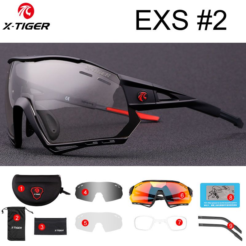 Sunglasses Cycling UV400 5 Photochromic Lens X-TIGER