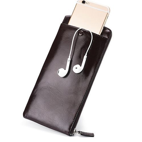 DWTS Men Wallets Card Holder Leather Male Wallet Luxury Long Design Quality Pport Cover Fashion Casual Mens Purse Zipper(#Coffee)