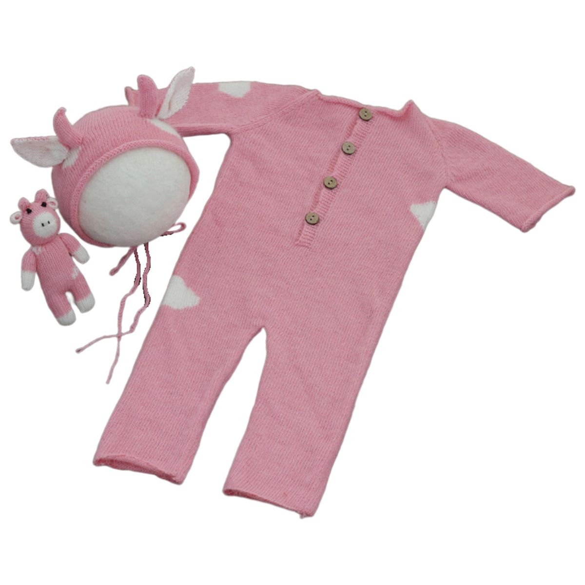 Baby Jumpsuit Outfits For Shower Gift Photo Shoot Costume 0-6 Pink