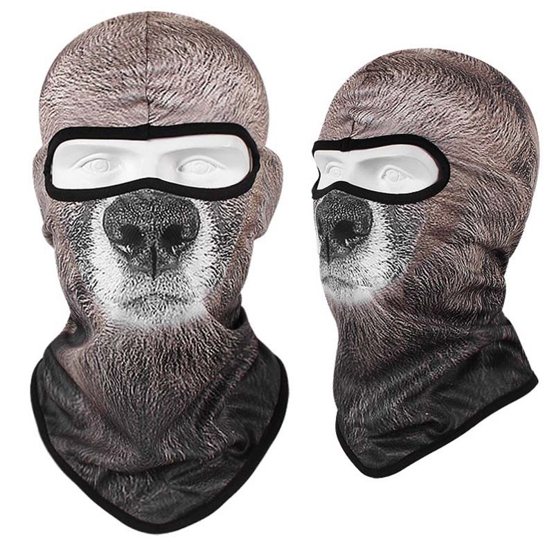 3D Cat Dog Animal Balaclava Funny Motorcycle Motocross Skiing Snowboard Hat -Type 17