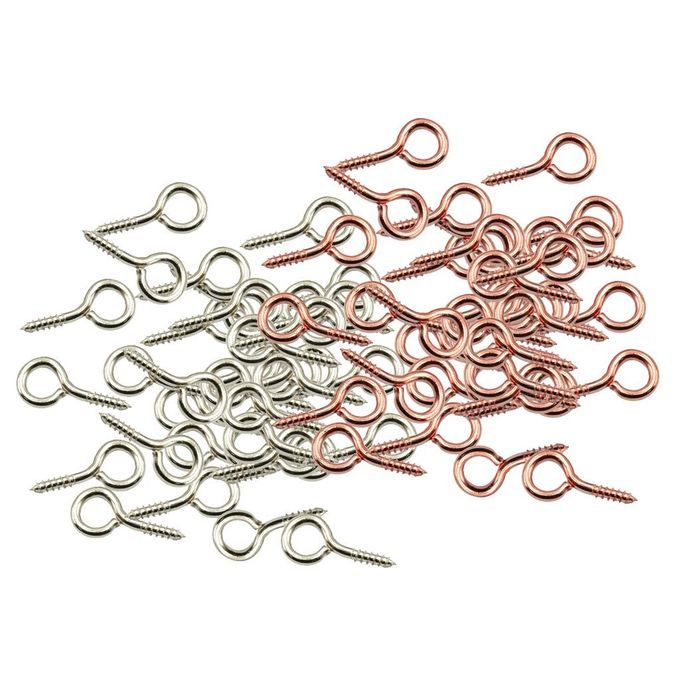 Lot Of 100 Fixings The Peg Eye Pin With Loop For Half-drilled Beads