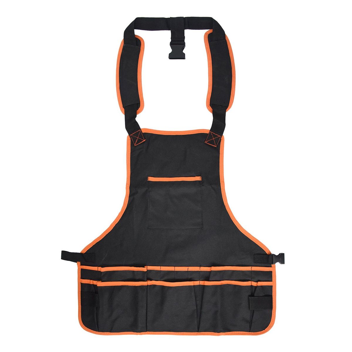 Work Apron Skin-touching Multi-pockets Apron Orange