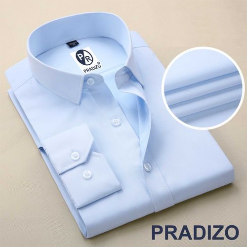 Men's Corporate Quality Plain Slim Fit Long Sleeve Sky Blue Shirt Medium