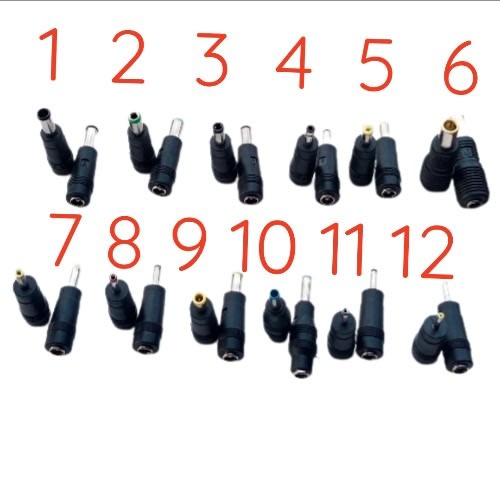 Dc To Different Adapter Plugs - 12 Pieces