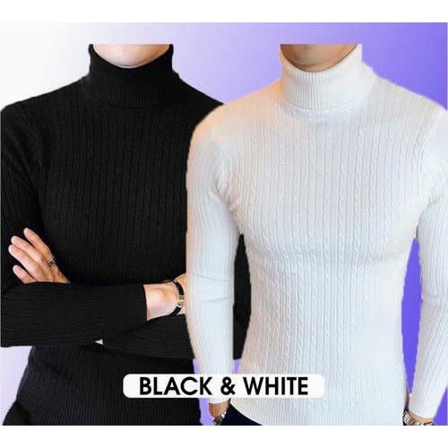 Turtleneck Top For Men & Ladies - Black & White