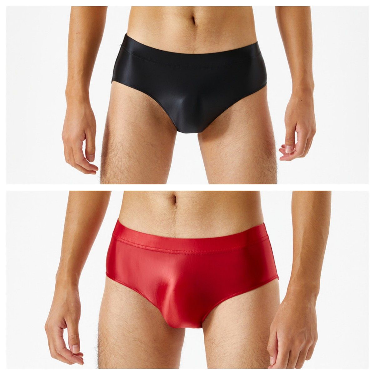 2pcs Mens Y  Seamless Glossy Tights Slip Bikini Underwear Ultra-thin Shorts