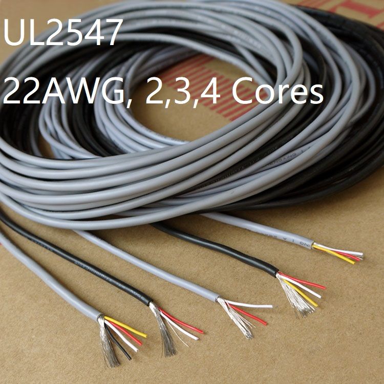UL2547 Shielded Wire 22AWG 2 3 4 Cores PVC Insulated
