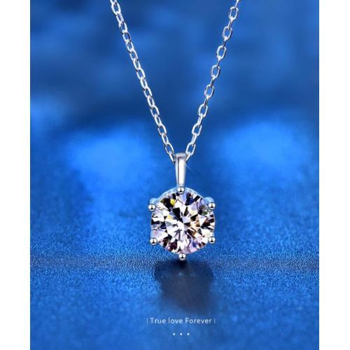2.0ct Moissanite Necklace 925 Soild Sterling Sliver Fine Jewelry For Woman