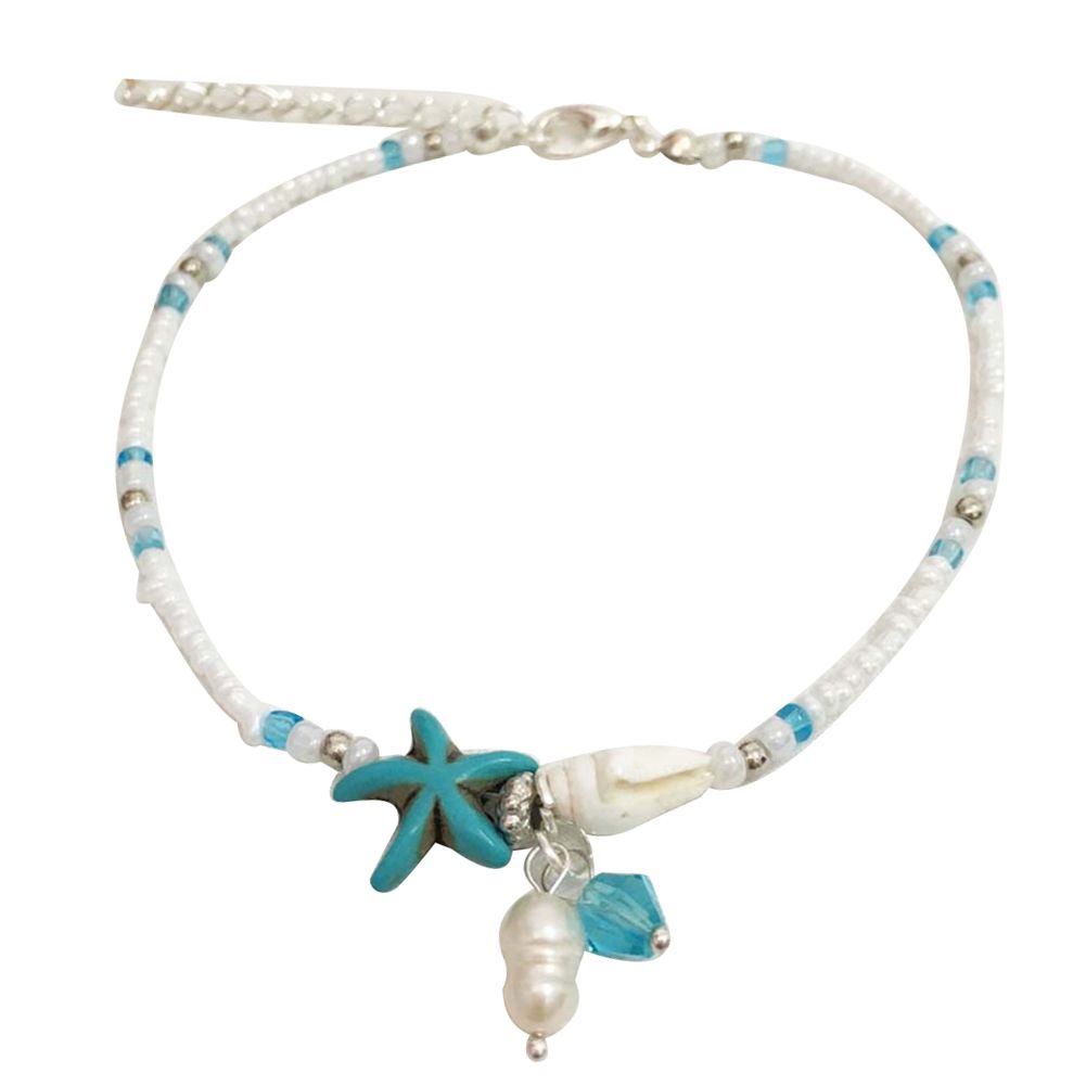 Starfish Shell Conch Stone Beaded Women Bracelet-