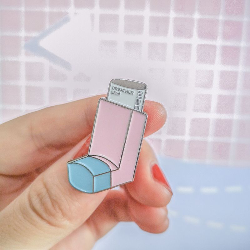Breather Inhaler Enamel Pins Medical Asthmatic Patients Doctors Nurses Medicine