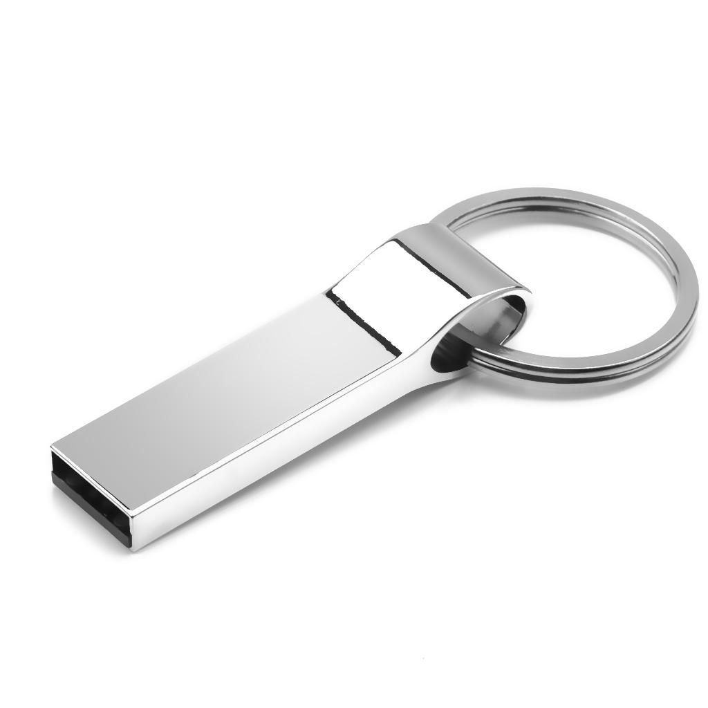 64GB USB2.0 Metal U Disk USB Flash Driver Portable Shockproof Anti-fall U Disk with Key Ring Plug and Play Silver
