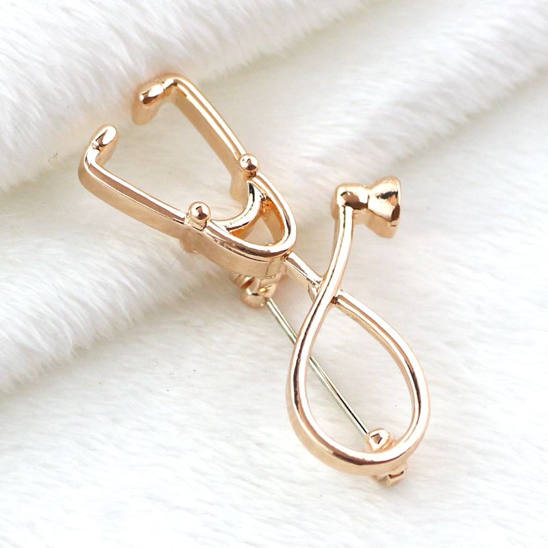 Doctor Nurse Stethoscope Shape Brooch Personality Medical Medicine Brooch Pins