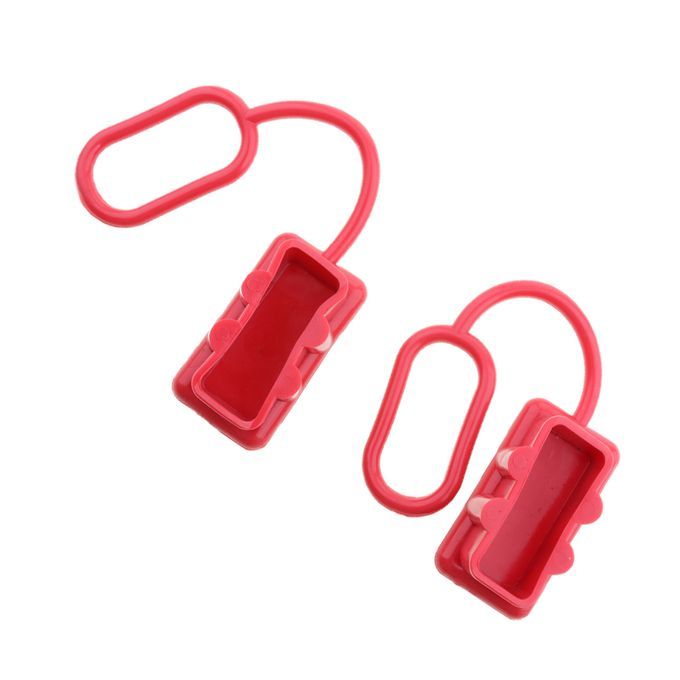 TWO Red Rubber Dust Cover End Cap Dustproof For Plug Connector 175 Amp