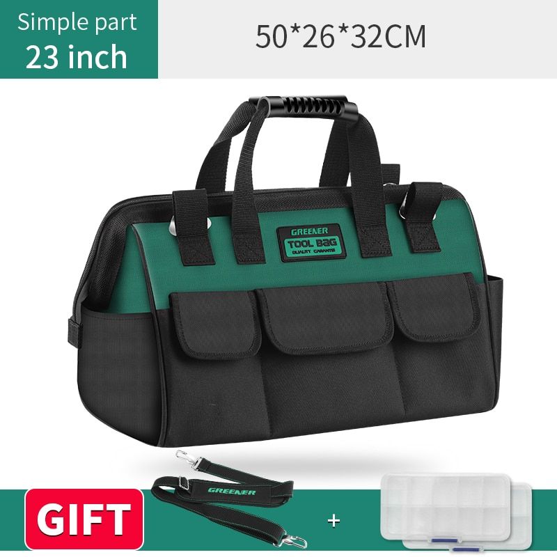 Greener Multi-Function Tool Bag 1680D Oxford Cloth Electrician Bag, Multi-Pocket Waterproof Anti-Fall Storage Bag