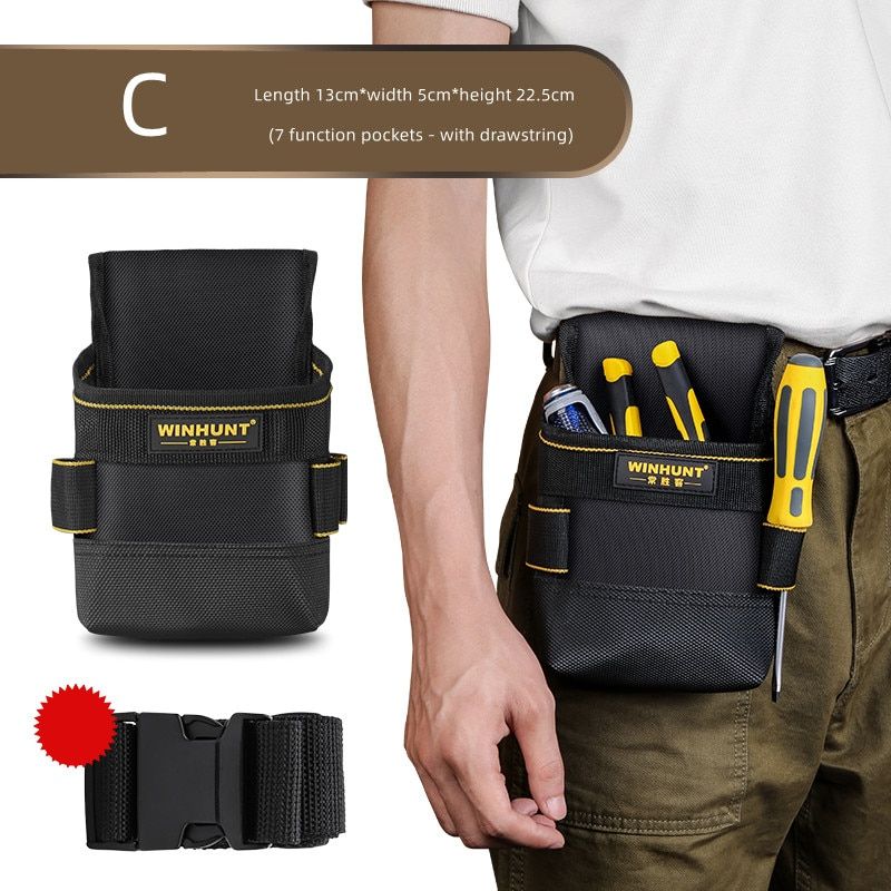Tool Pocket Multi-function Repair Bag Small Canvas Electrician Belt Electric Drill Tool Bag For Male Construction Site