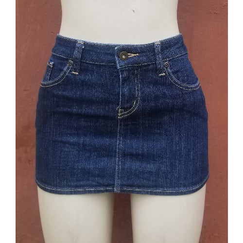 Ladies Stretchy Mini Jeans Skirt