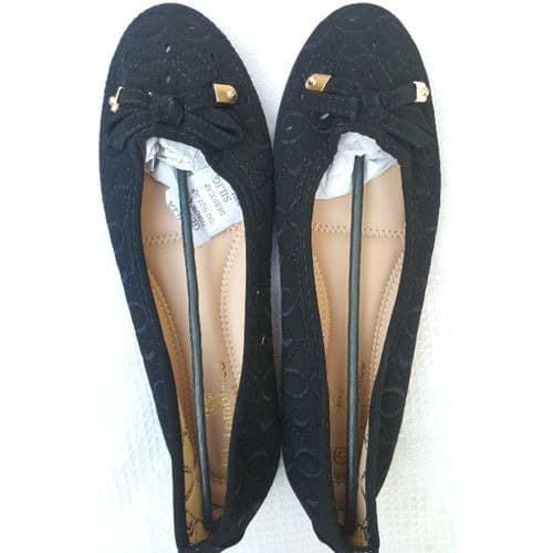 Carribbean Female Flat Shoe - Black