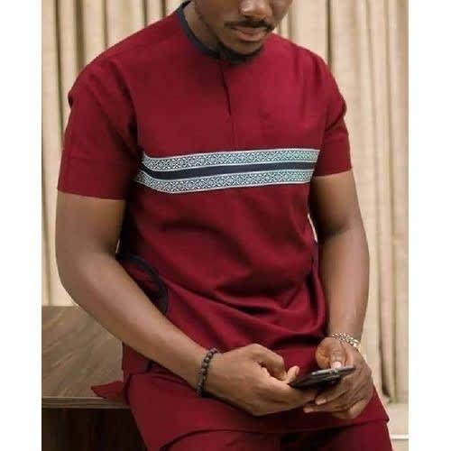 Short Sleeve Attire - Wine