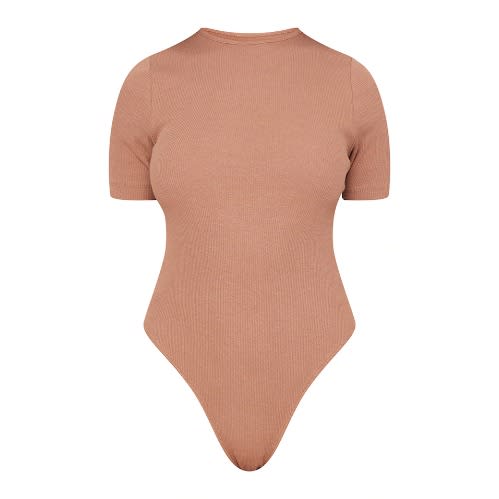 Short Sleeve Bodysuit - Mocha