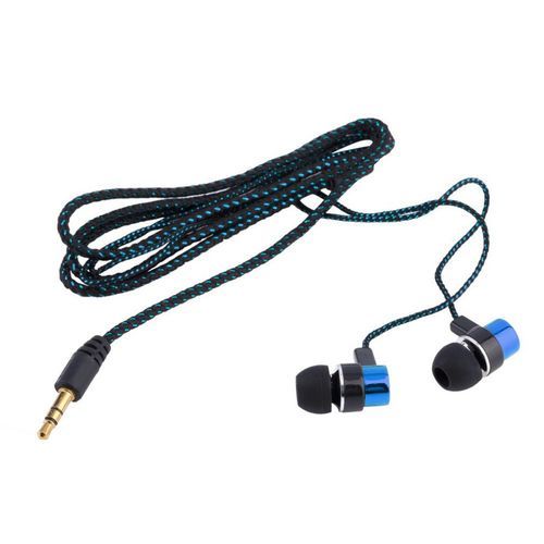 Earphone Braided Wiring  R B  In Ear Stereo Earphone Noise Isolating-blue