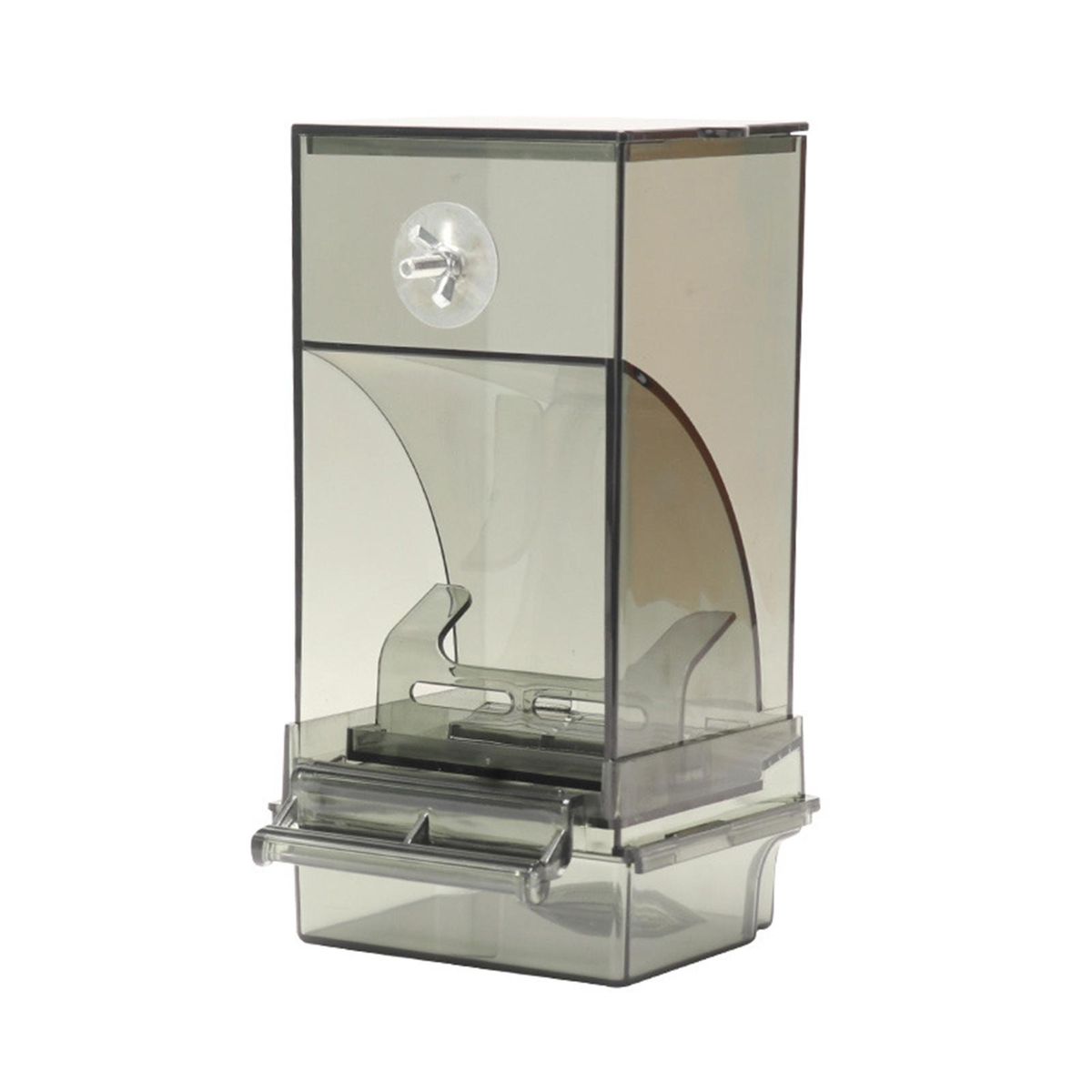 Anti-swing Bird Feeder Transparent Automatic Bird Feeder for Small Grey