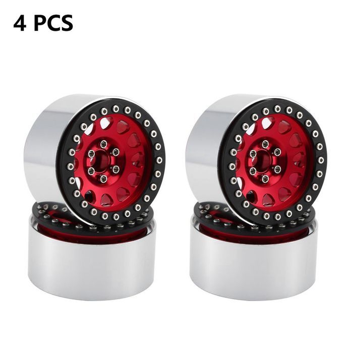4p S 1/10 R  Ro K  Rawler Aluminum 2.2 Beadlo K Wheel Rims For Axial-red Black