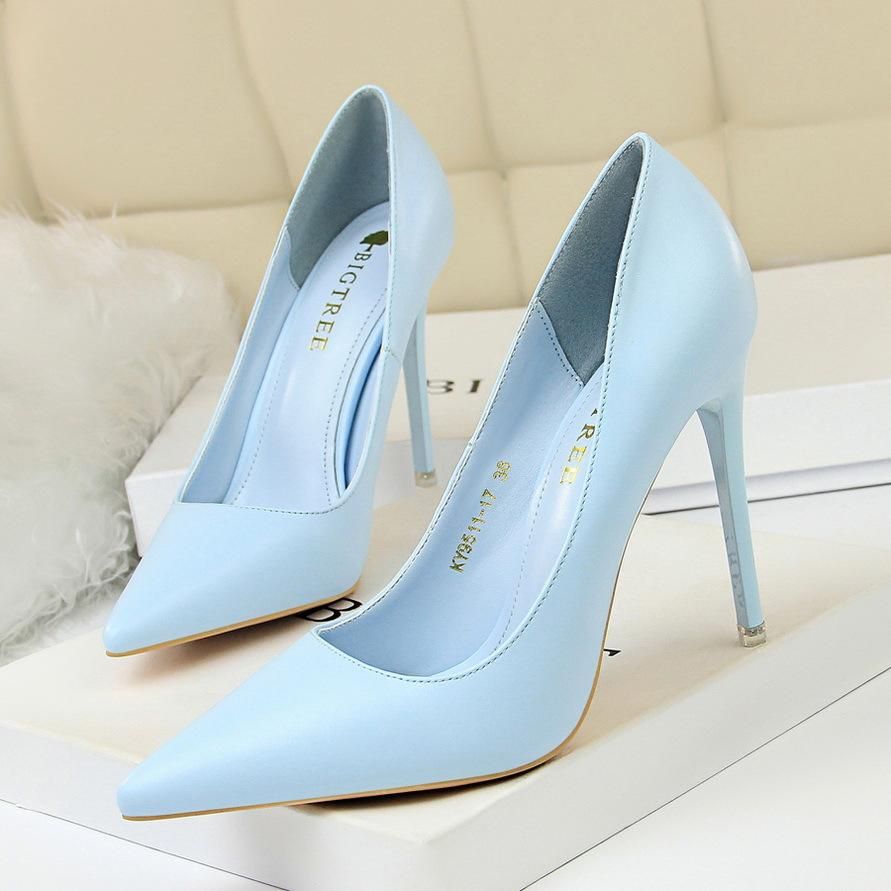 Women's high heels 7.5CM simple high heels Blue
