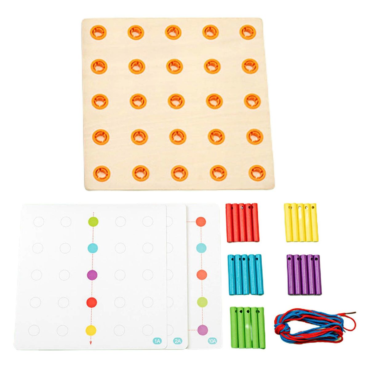 1 Set DIY Toys Rainbow Stringing Rope Toys