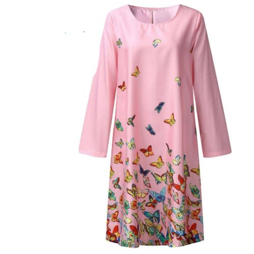 Butterfly Shift Dress- Pink