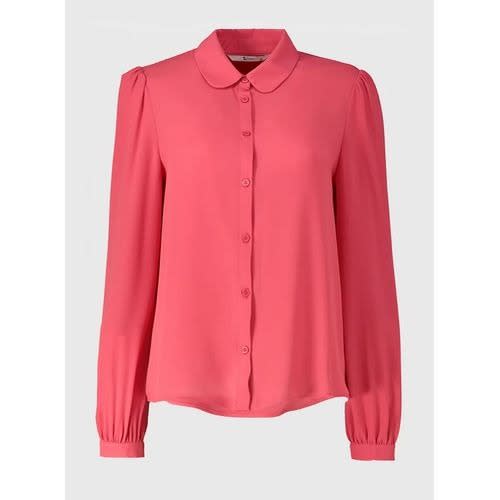 Puff Sleeve Peter Pan Collar Shirt- Pink
