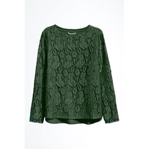 Lace Top- Dark Green