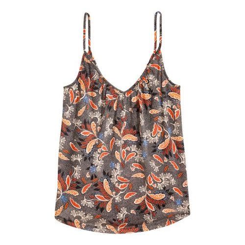 Leaf Pattern Strappy Top