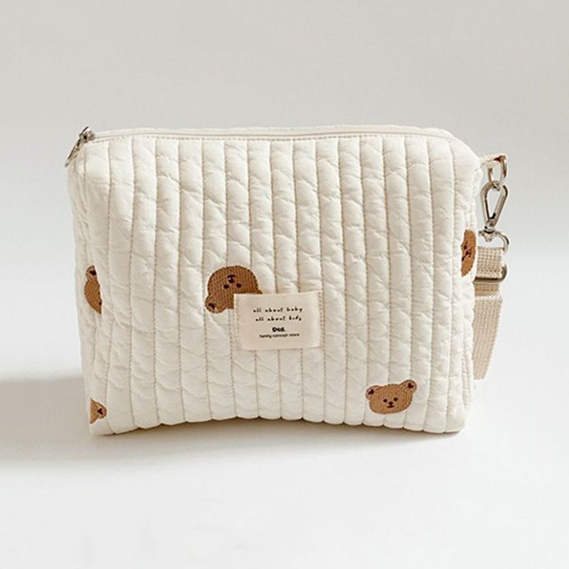 (bear)Cotton Mom Bag Organizer Cute Bear Embroidery Mommy
