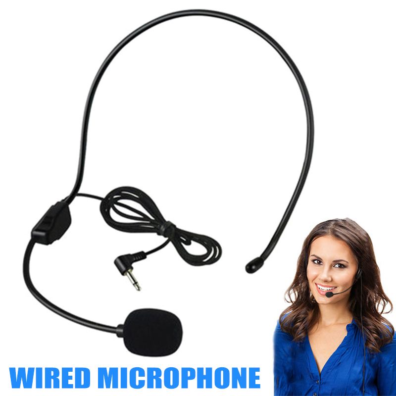 Portable 3.5MM Wired Microphone Headset Studio Conference Guide Speech Speaker Stand Headphone For Voice Amplifier