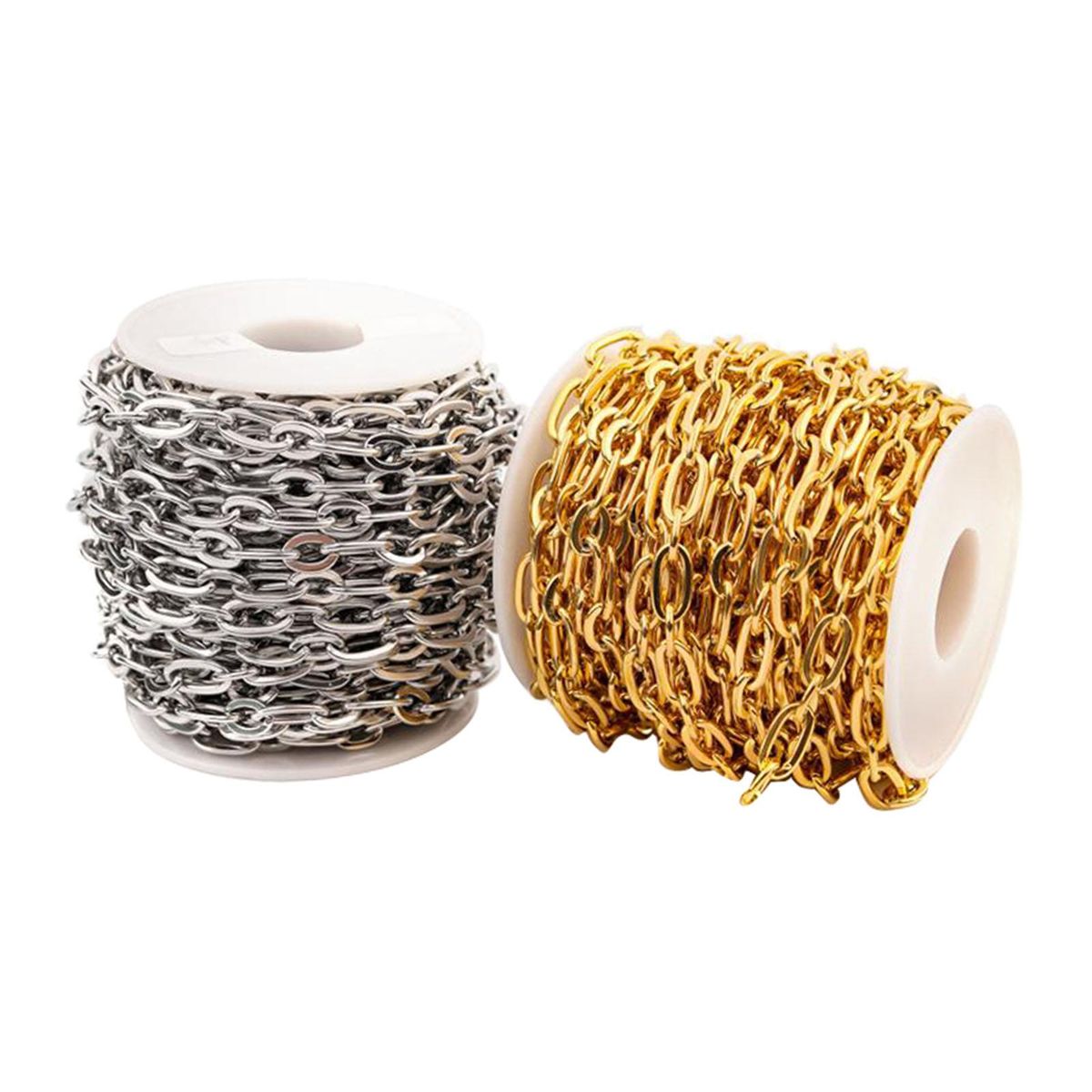 2Pcs Stainless Steel Cable Oval Chains Link Connector