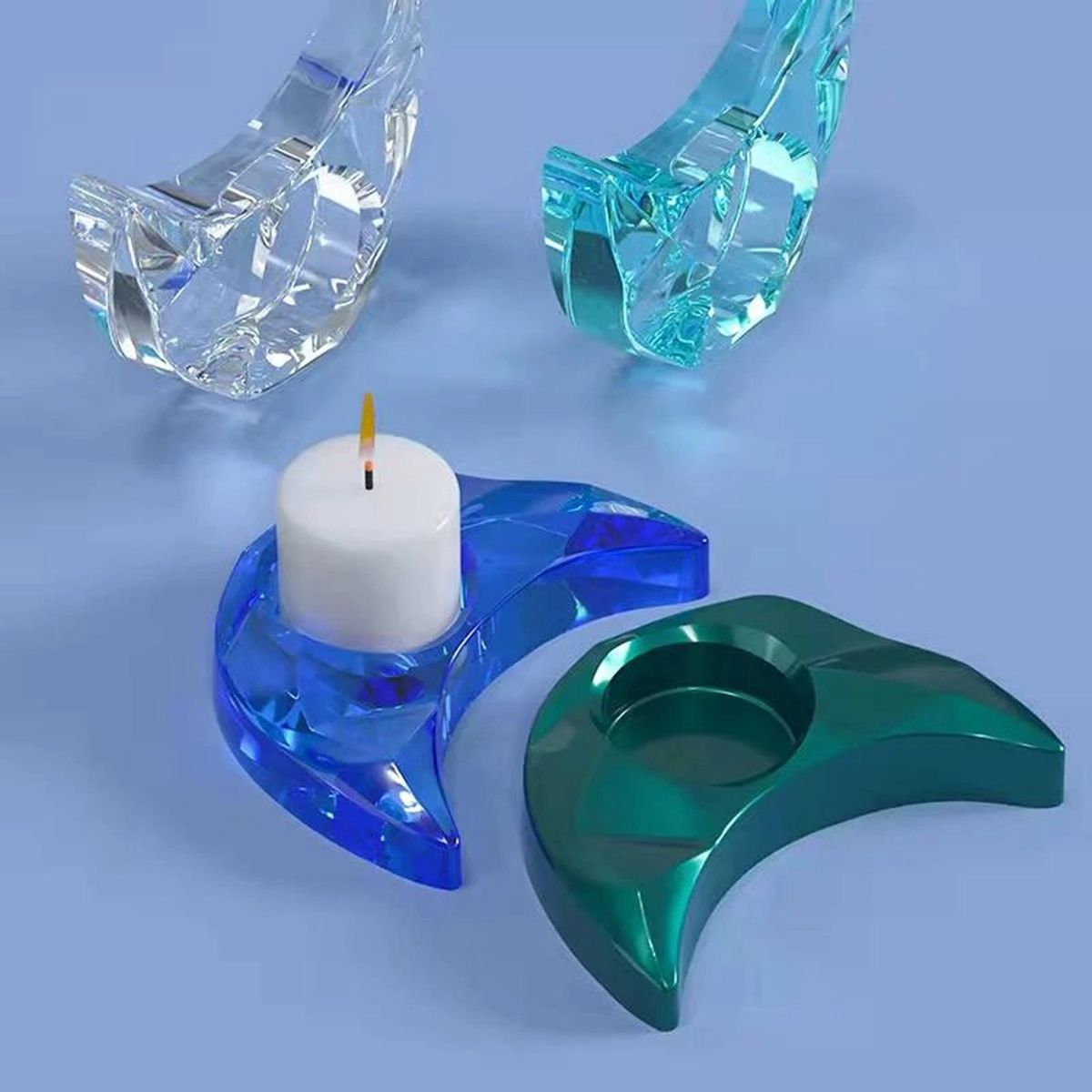 Silicone Candle Holder Storage Mold DIY Moon Crystal Epoxy