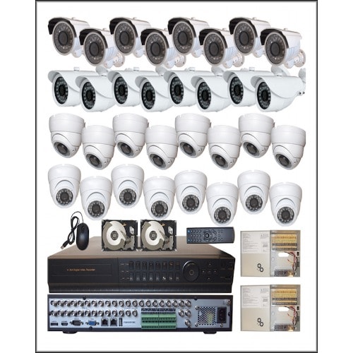 32 Channel Cctv Camera Complete Security Surveillance Kit + 8TB HDD Drive