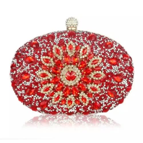 Ladies Crystal Clutch - Red