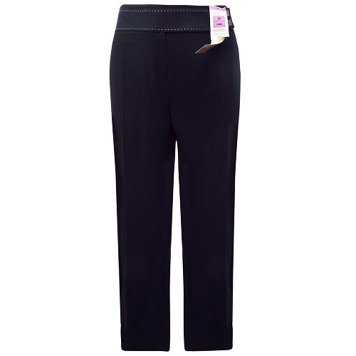 Stitched Waist Bootleg Trousers - Black